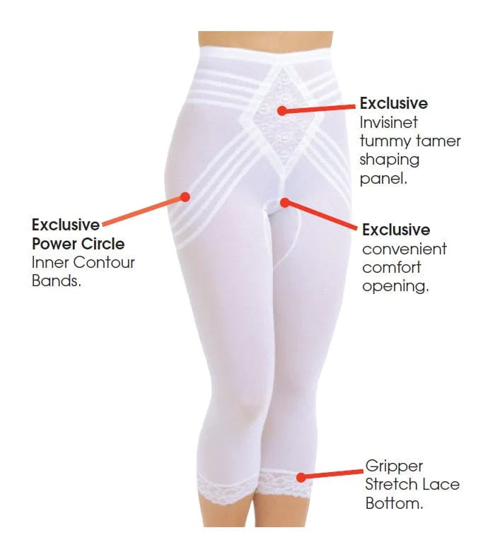 6269 Breathable Waistline Capri Pant Liner | Power Mesh Fabric | Firm to Extra Firm Support