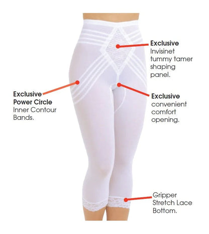 6269 Breathable Waistline Capri Pant Liner | Power Mesh Fabric | Firm to Extra Firm Support