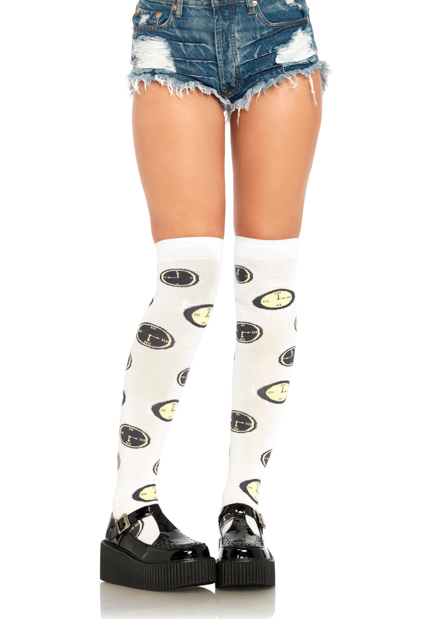 Tick Tock Over the Knee Socks