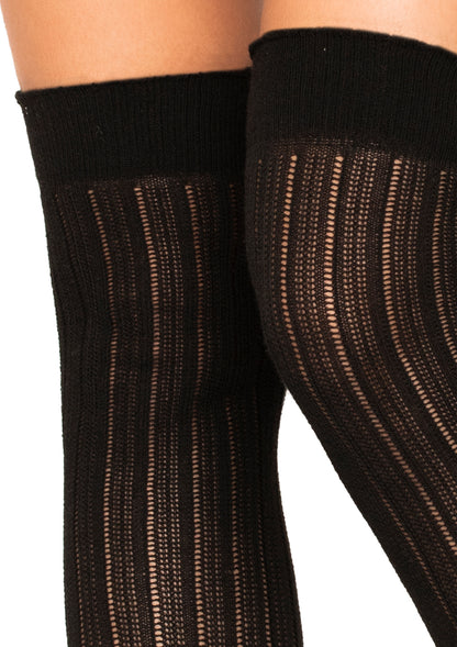 Spandex Rib Knit Over The Knee Socks
