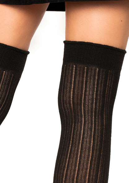 Spandex Rib Knit Over The Knee Socks