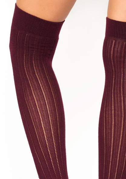 Spandex Rib Knit Over The Knee Socks