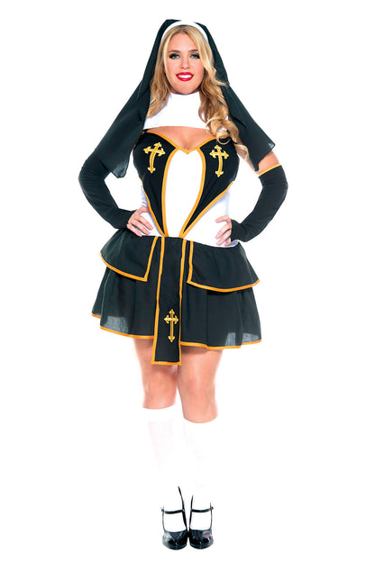 Music Legs Flirty Nun Queens Costume