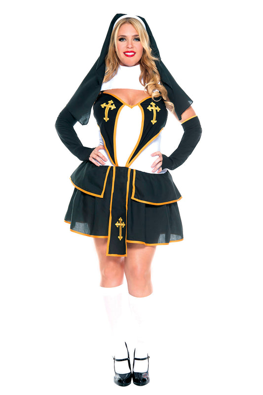 Music Legs Flirty Nun Queens Costume