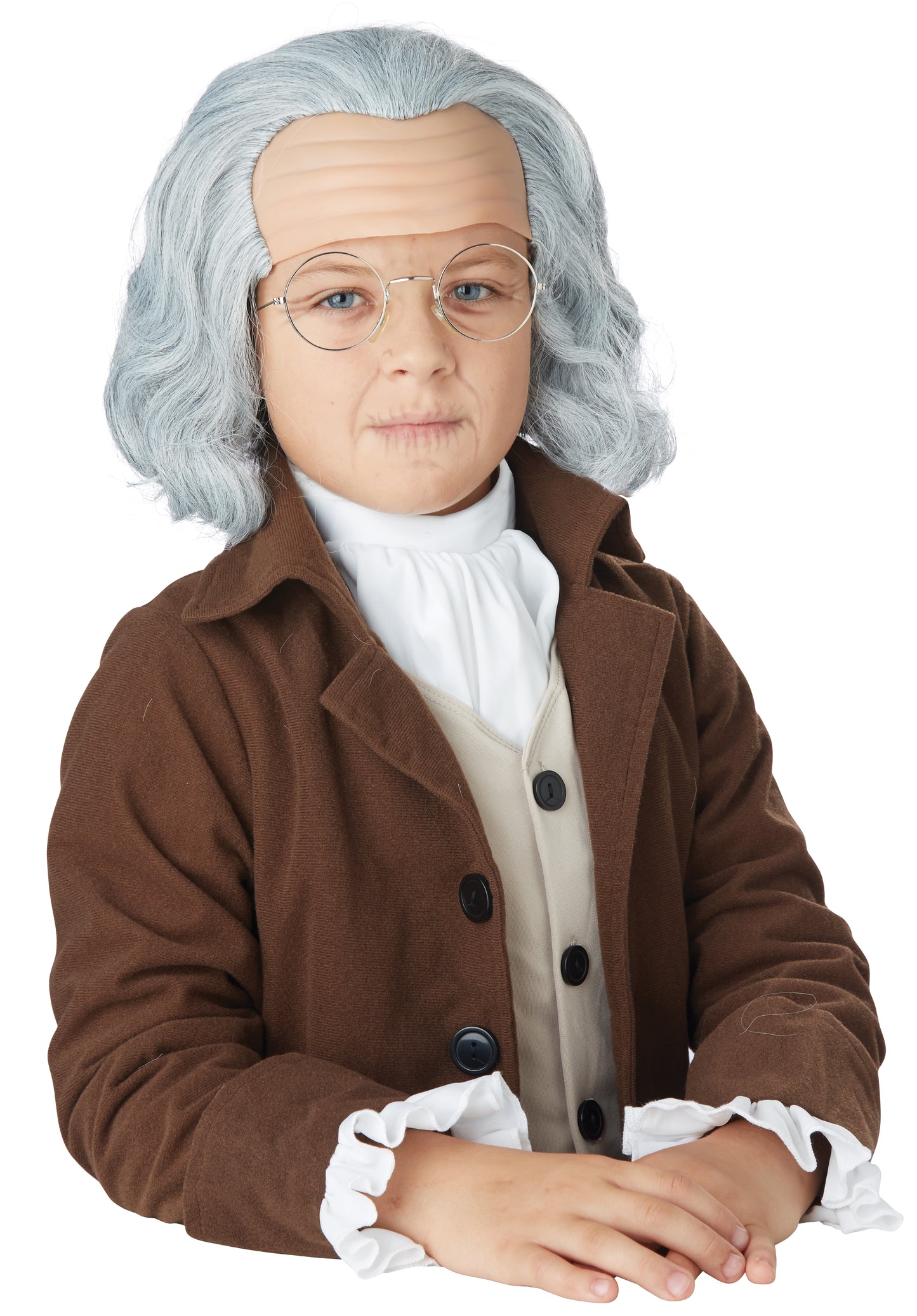 California Costumes Benjamin Franklin Wig W - Bald Cap - Child