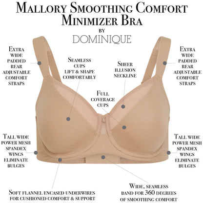 7088 Mallory Smoothing Comfort Underwire Minimizer Bra