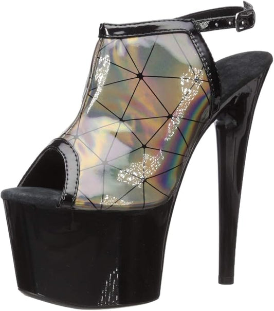 Ellie Shoes Women's Zion Platform Peep Toe Sandal, Pewter