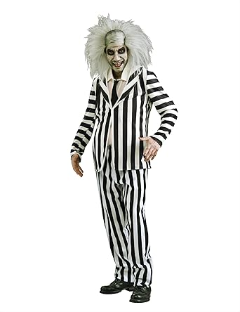 Rubies Beetlejuice Men's Costume for Themed Parties and Halloween, Black/White, Standard