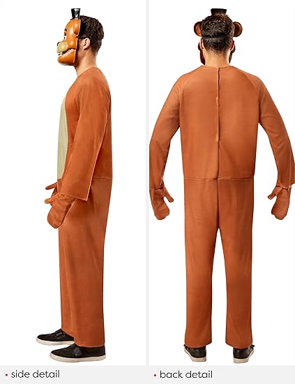 Rubies Adult Five Nights at Freddy's Freddy Costume Jumpsuit, Gloves, and Half-mask