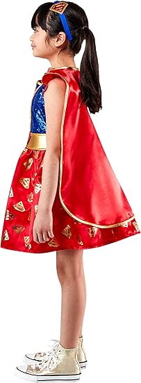 Rubie's Girl's DC Comics Supergirl Costume Dress with Cape and Headpiece