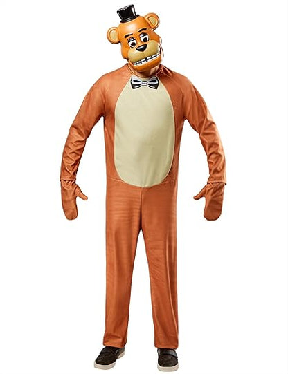 Rubies Adult Five Nights at Freddy's Freddy Costume Jumpsuit, Gloves, and Half-mask