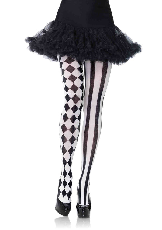 Harlequin pantyhose O/S BLACK/WHITE