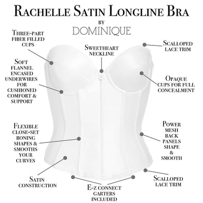 7750 Rachelle Satin Longline Bridal Bra