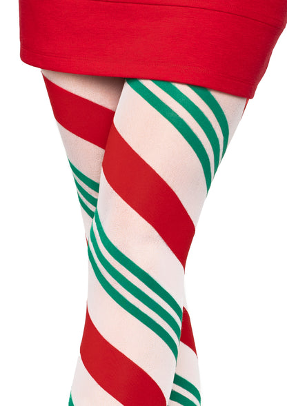 Holiday Ribbon Striped Tights