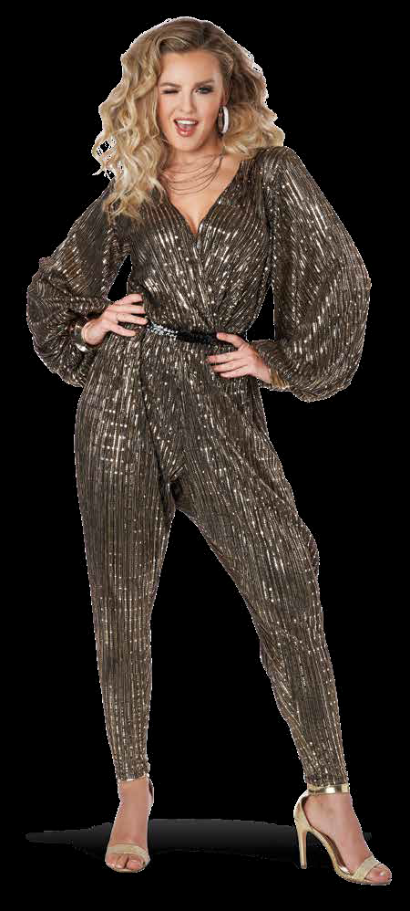 California Costumes 8022-092 Gold Disco Queen Plus Costume