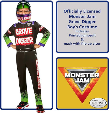 Monster Jam: Grave Digger Costume for Kids by Rubies, Boy's Small