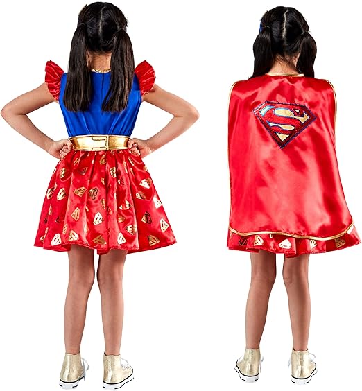 Rubie's Girl's DC Comics Supergirl Costume Dress with Cape and Headpiece