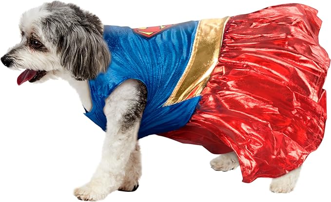 DC Comics Superheroes: Supergirl Pet Costume for For Dogs or Cats by Rubies
