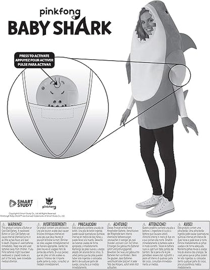 Rubies Baby Shark: Daddy Shark Costume with Sound Chip for Adults, Men's Standard