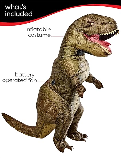 Rubies Jurassic World: T-Rex Inflatable Costume for Adults, Unisex One Size