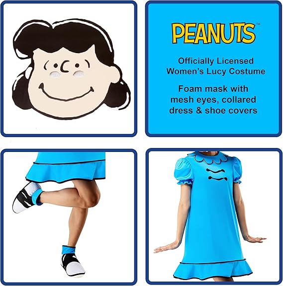 Rubies womens Peanuts Lucy Costume Dress and Foam Mask
