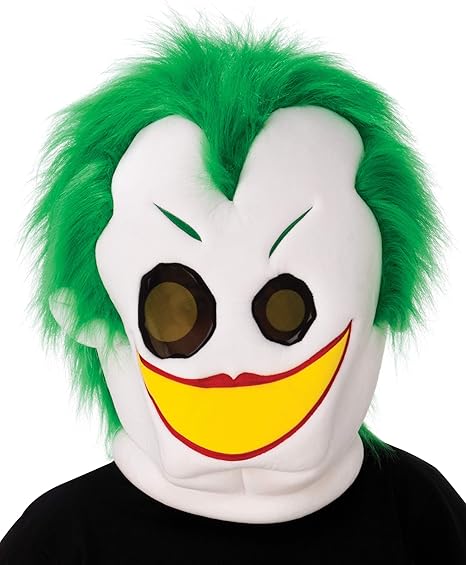 Rubies Unisex-Adult's DC Super Villains Joker Oversized Plush Mascot Mask, As As Shown One Size