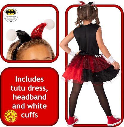 DC Comics Villains: Harley Quinn Costume Dress for Kids by Rubies, Girl's Medium