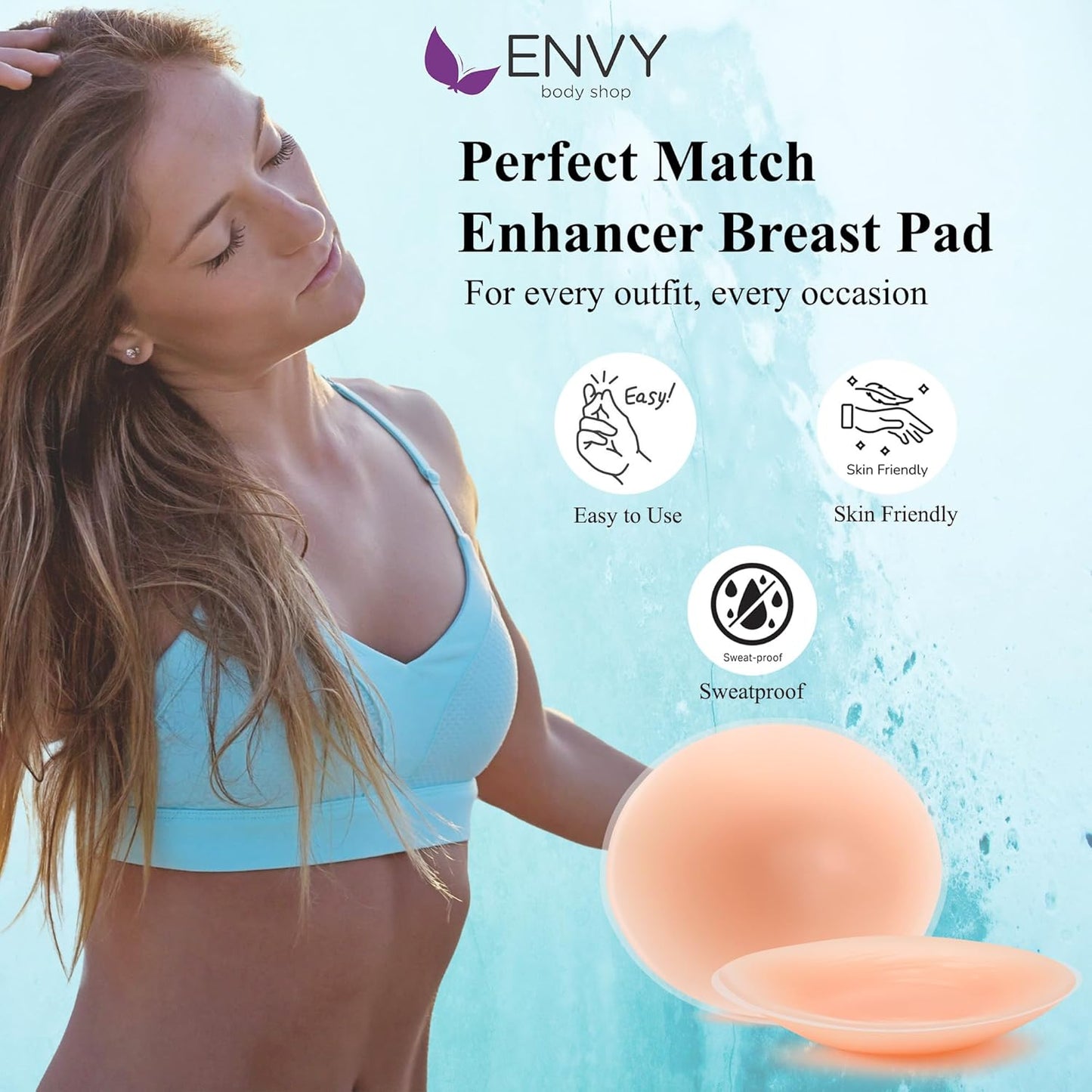Post-Lumpectomy Breast Pads – Polyurethane Enhancer Shells for Asymmetry, Natural-Feel Bra Inserts