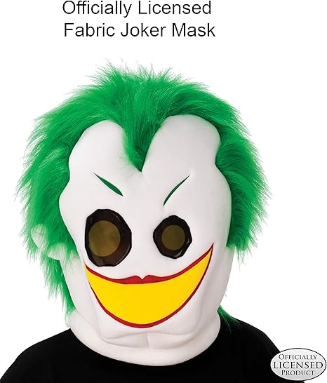Rubies Unisex-Adult's DC Super Villains Joker Oversized Plush Mascot Mask, As As Shown One Size