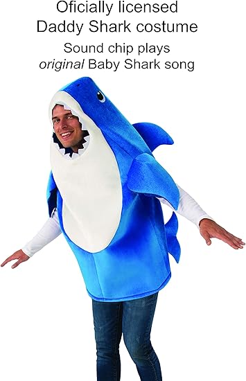 Rubies Baby Shark: Daddy Shark Costume with Sound Chip for Adults, Men's Standard