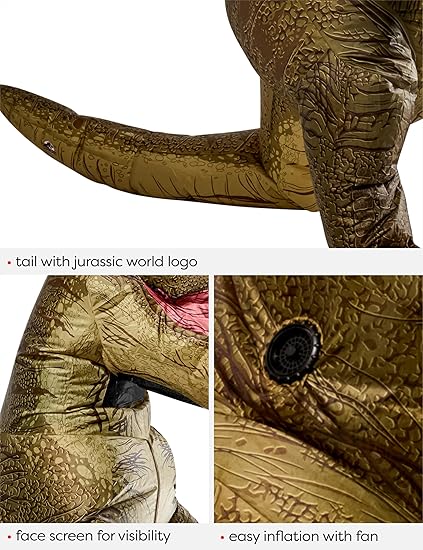 Rubies Jurassic World: T-Rex Inflatable Costume for Adults, Unisex One Size