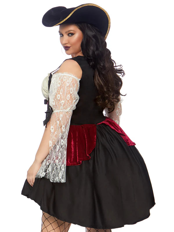 Leg Avenue Plus Size Wicked Wench peasant dress w/lace sleeves