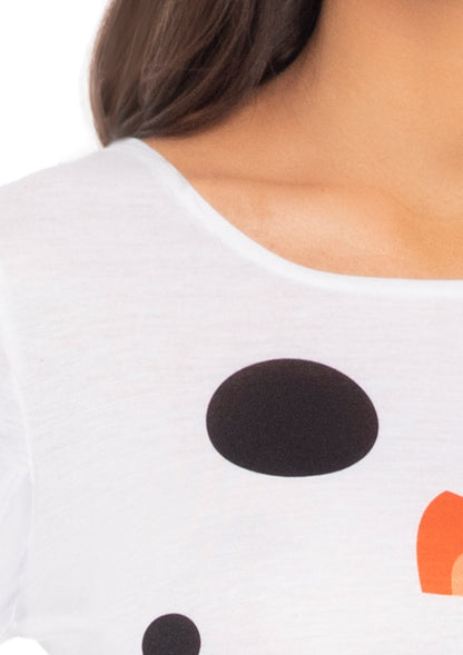 Leg Avenue Snowman Long Sleeve T-Shirt Dress, White,