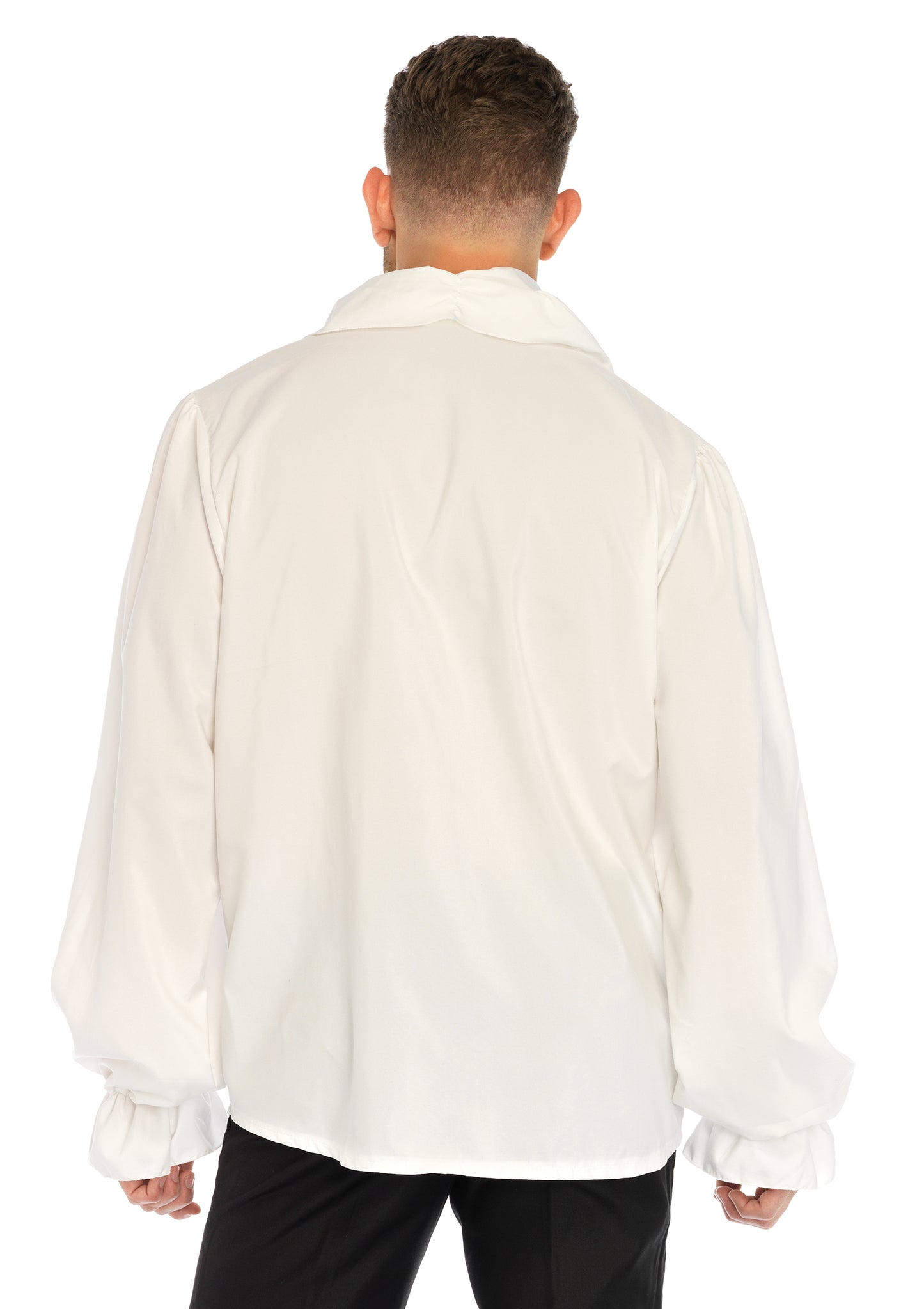 Leg Avenue 86688 Ruffle Front Shirt, White,