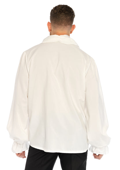 Leg Avenue 86688 Ruffle Front Shirt, White,