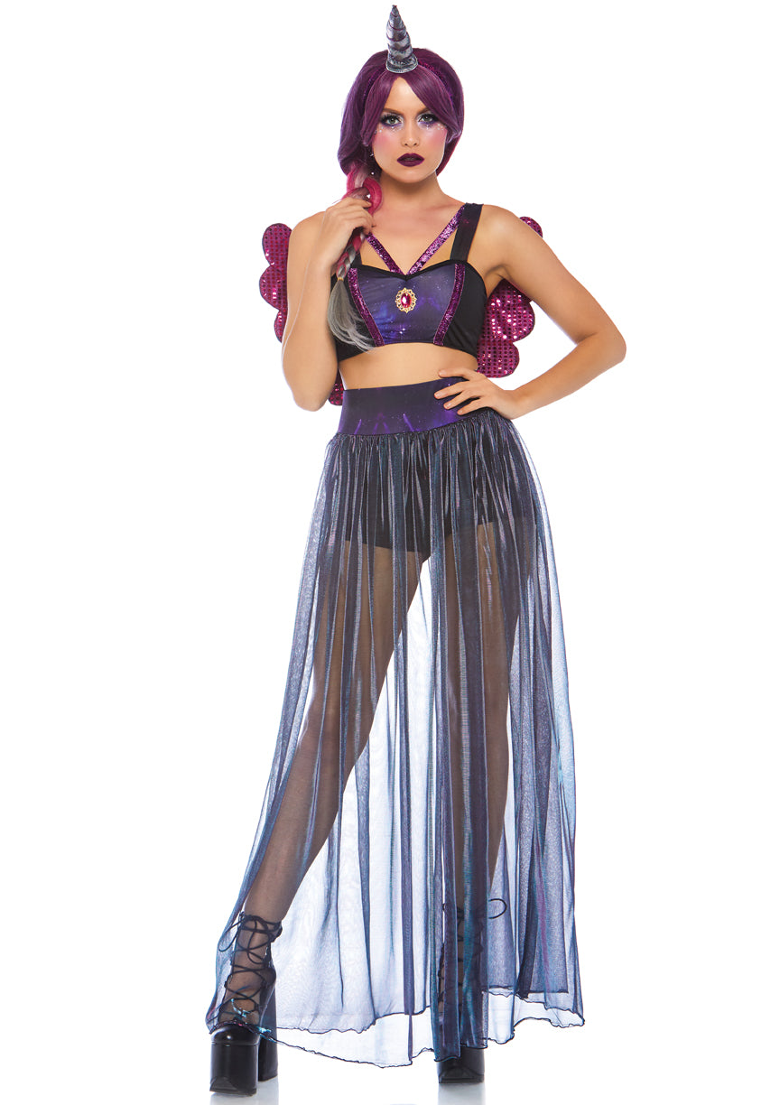 Leg Avenue 4 Pc Galaxy Unicorn, Purple, 