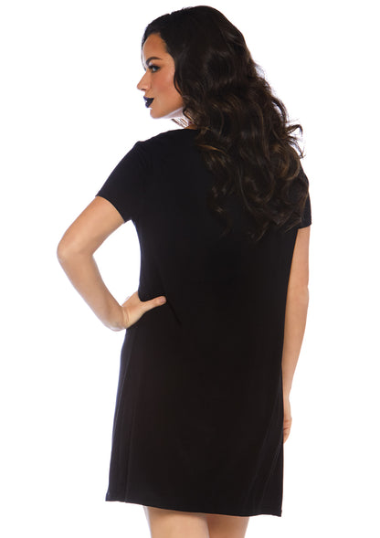 Fangtastic Jersey Dress With Cross Over Bodice Accent