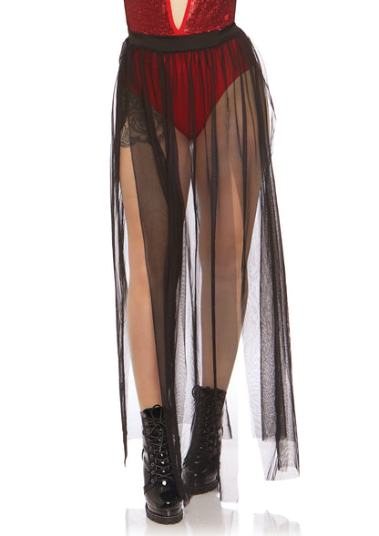 Multi Slit Sheer Skirt