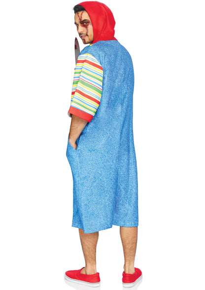 Leg Avenue Creepy Killer, features printed hooded jumpsuit with pockets and double sided zipper