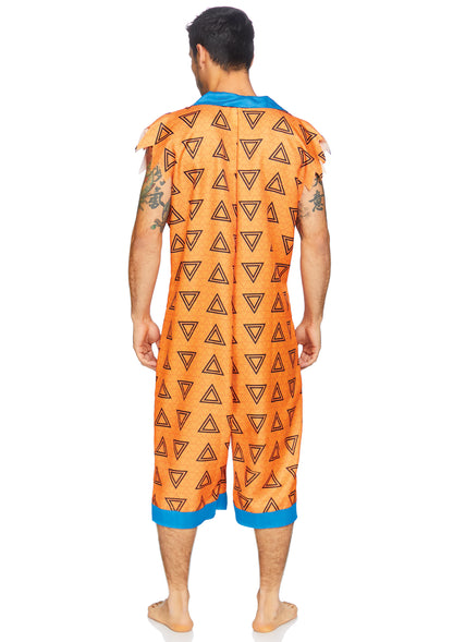 Leg Avenue Bedrock Bro, features printed jumpsuit with pockets and double sided zipper