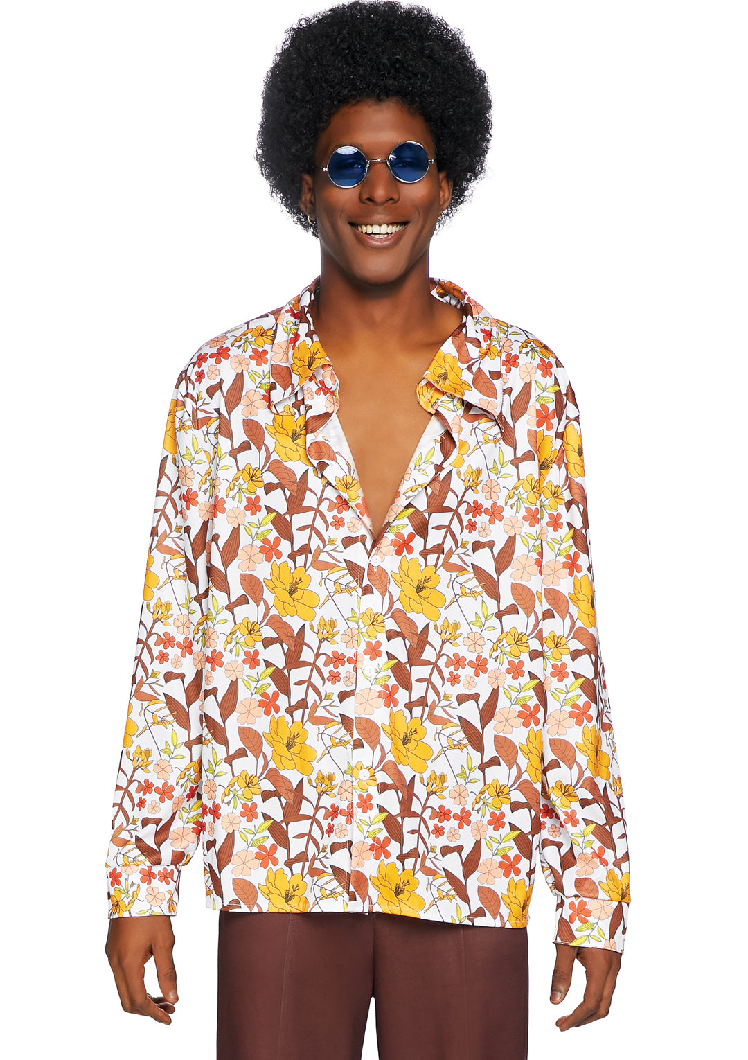 Mens 70s floral shirt