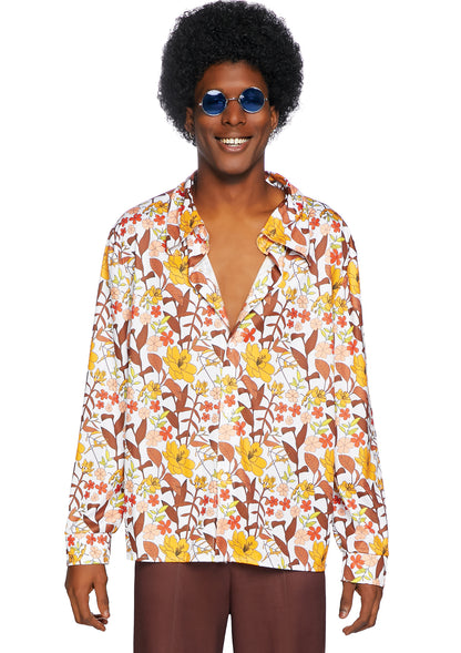 Mens 70s floral shirt