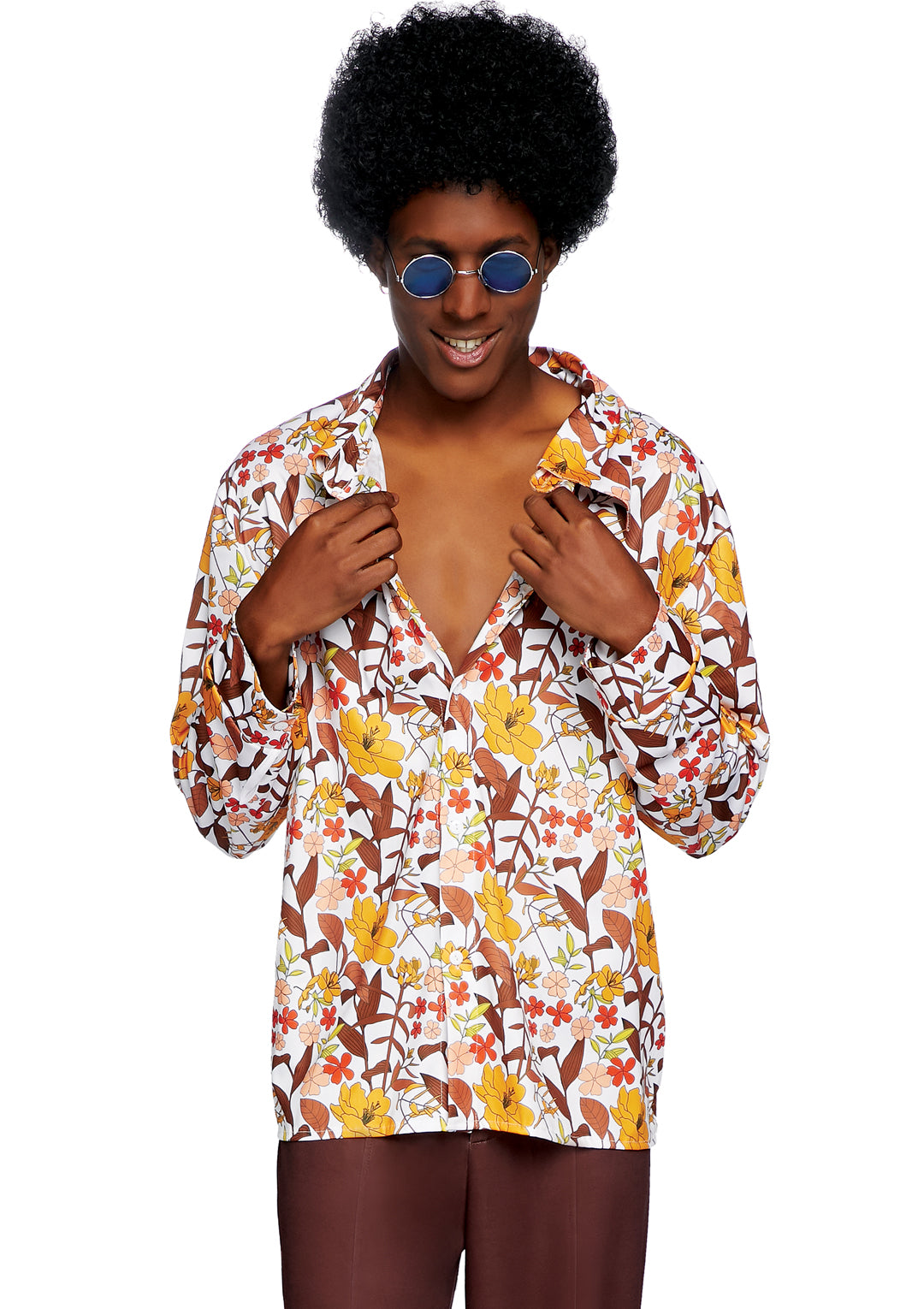 Mens 70s floral shirt