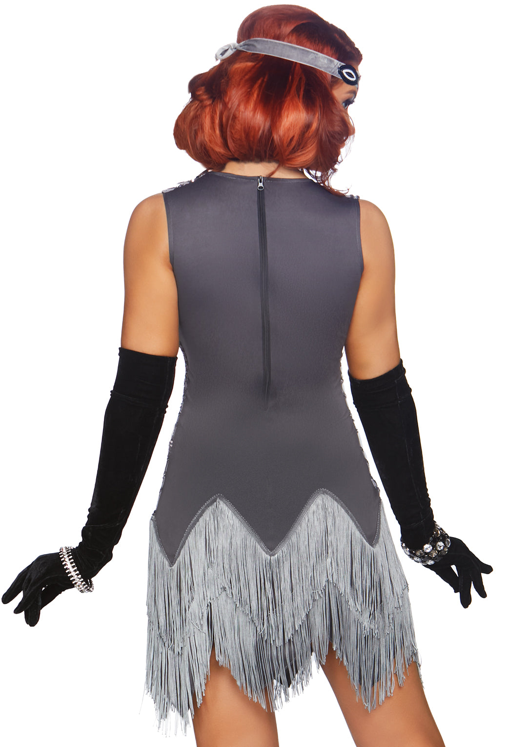 Leg Avenue 2 PC Roaring Roxy, includes sequin dress with zig zag fringed hem and matching sequin headband