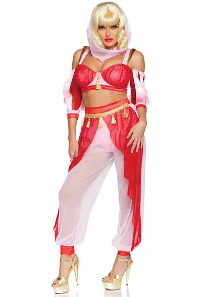 Leg Avenue 3 PC Dreamy Genie, includes bra top, layered harem pants with built in panty, and matching veil