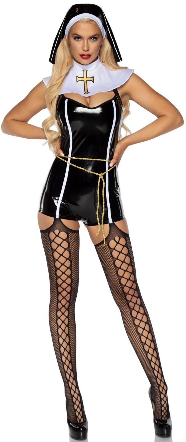 Leg Avenue 4 PC Sinful Sister, Black,