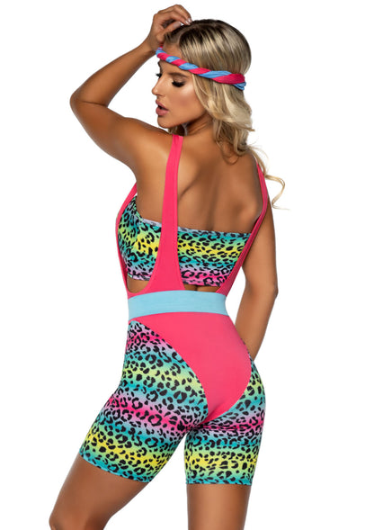 Leg Avenue 4 PC 80s Cardio Cutie, Multi,