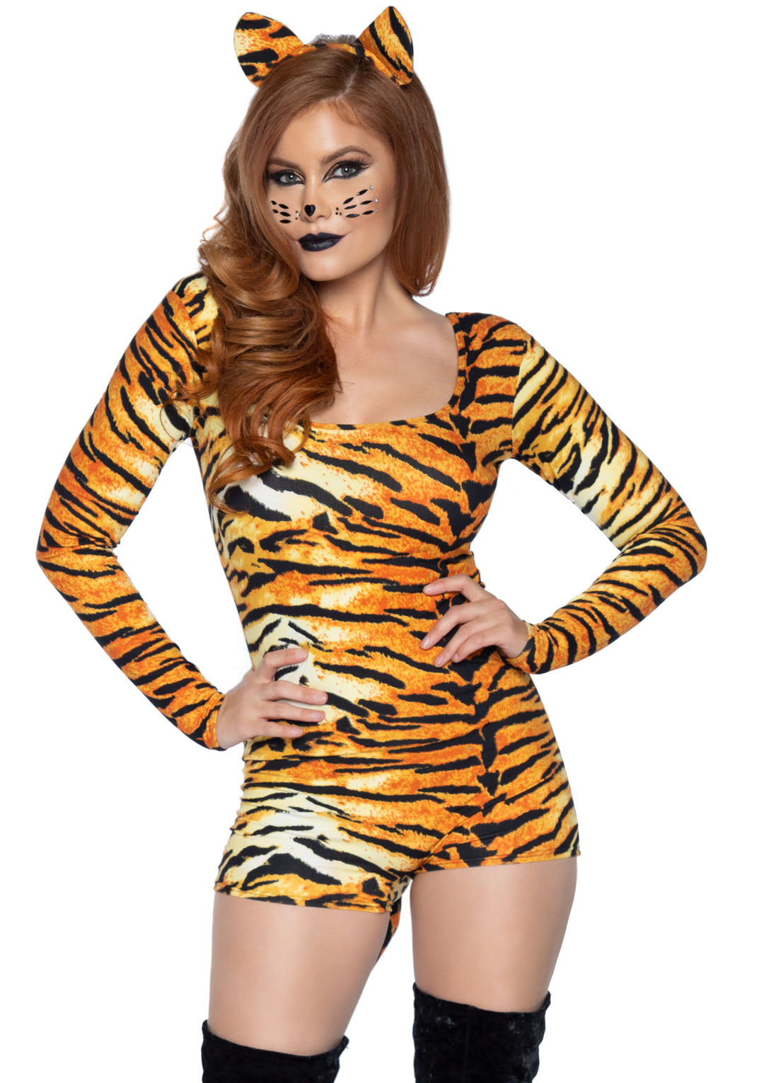 Leg Avenue 2 PC Untamed Tiger, Orange/Black,/
