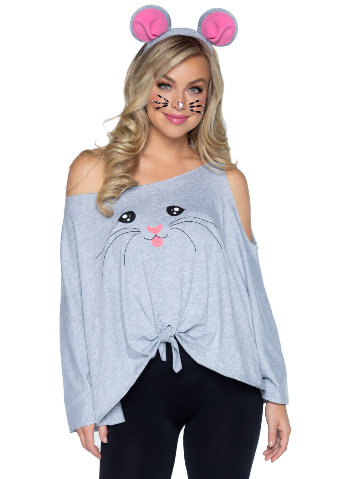 Leg Avenue 2 PC Mouse Poncho, Grey, One Size