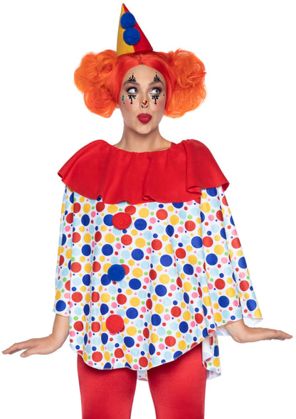 Leg Avenue 2 PC Clown Poncho, Multi, One Size
